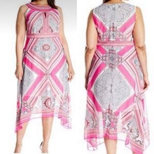 Sandra Darren sleeveless printed chiffon dress- 16